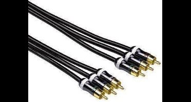 Hama ProClass YUV Cable, 3 RCA - 3 RCA, metal, 3.0 m