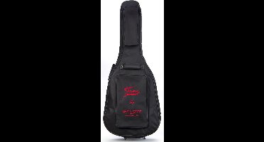 Fame Western gitaar Gigbag Deluxe zwart/rood Logo - Tas voor akoestische gitaren