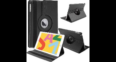 Hoes geschikt voor iPad 2020 / 2019 10.2 inch - Draaibare Book Case Hoesje Tablethoes Zwart