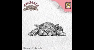 ANI009 Animal clearstamp Nellie Snellen slapend katje stempel poes kat