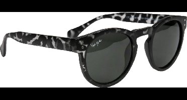 Haga Eyewear Zonnebril Brighton - Zwart-Wit Gemêleerd - Zwarte Glazen - 100% UV-A en UV-B Bescherming - Inclusief Microvezel Pouch