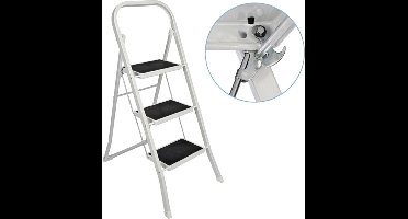 basic Huishoudtrap 3 Treden - Anti-slip - Max. 150 KG - Anti-Slip Poten