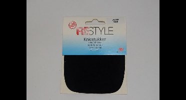 Kniestukken 2 stuks opstrijkbaar 10 x 11 cm kleur 000 zwart suéde look