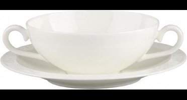 Villeroy & Boch White Pearl bouillonkop + schotel