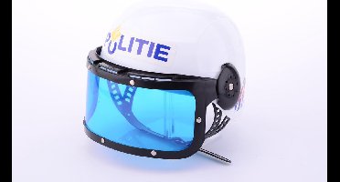 Johntoy Politie helm - kinderen - kunststof - verkleed accessoire - 21 x 24 x 13 cm - verkleden / carnaval