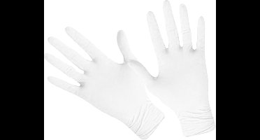 Latex Handschoenen - 100 stuks - latex - wit - maat L - dispenserdoos