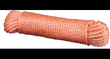 20 mtr - Touw PP - Oranje - 6mm - Geslagen Koord