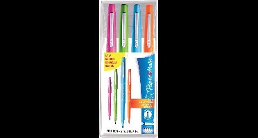 Paper Mate Flair-viltstiften | Medium punt (0,7 mm) | Diverse kleuren | Etui met 4 stuks
