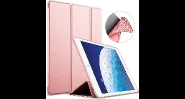 Hoesje geschikt voor iPad Air 2019 Smart Cover - 10.5 inch - Trifold Book Case Kunstleer Tablet Roségoud