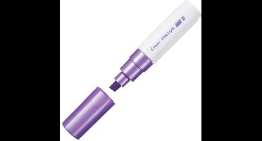 Pilot Pintor Metallic Paarse Verfstift - Brede marker met 8,0mm beitelpunt - Inkt op waterbasis - Dekt op elk oppervlak, zelfs de donkerste - Teken, kleur, versier, markeer, schrijf, kalligrafeer…