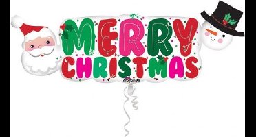 SuperShape Santa&Snowman Banner Foil Balloon 104x40cm (flat)