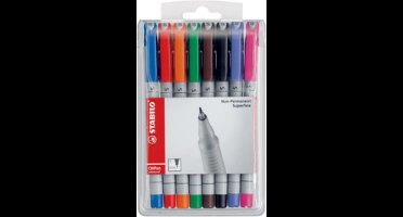 STABILO OHPen - Uitwisbare Marker - Universal S Punt 0,4 mm - Etui Met 8 Kleuren