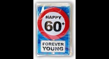 Verjaardagskaart met button 60 jaar