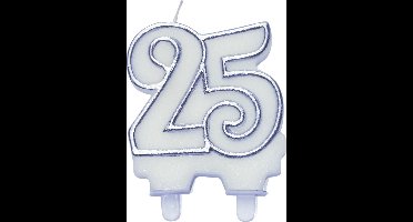 Haza Original Cijferkaars ''25'' Zilver 8 Cm