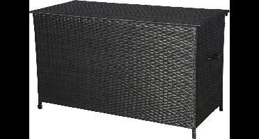 Lamar tuintoebehor kussen opbergbox met wielen zwart.