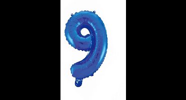 Folieballon Cijfer 9 41 Cm Blauw