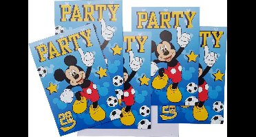 Uitnodigingen Disney Mickey voetbal 5 stuks