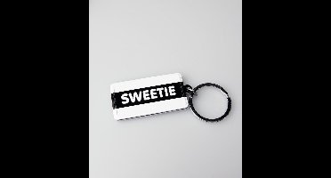 Paper Dreams Sleutelhanger Sweetie 13,5 X 4,5 Cm Staal Zwart/wit