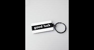 Paper Dreams Sleutelhanger Good Luck 13,5 X 4,5 Cm Zwart/wit