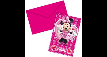 Minnie Mouse uitnodigingen 6 stuks