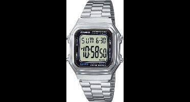 Casio vintage A178WEA-1 - Horloge - 35 mm - Staal - Zilverkleurig