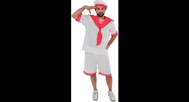 Matrozenkostuum wit/roze maat 56