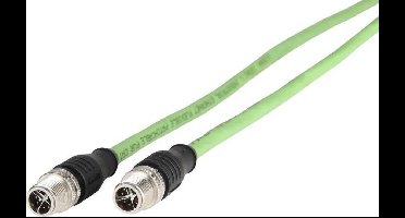 Metz Connect 142M2X11020 M12 Netwerkkabel, patchkabel CAT 6A S/FTP 2.00 m Groen PUR-mantel, Zuurbestendig, Ozonbestendi