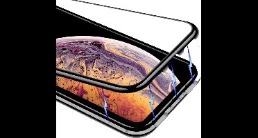 Magnetisch Hoesje geschikt voor Apple iPhone Xs Max Aluminium Metalen Case iCall - Zwart