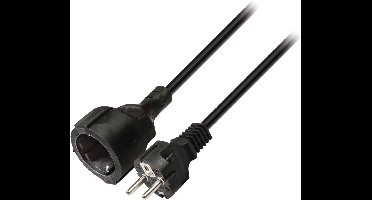 Schuko Stroom Verlengkabel Schuko Male - Schuko Female 5.00 m Zwart