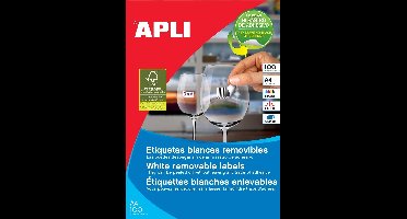Apli afneembare witte etiketten formaat 368 x 238 mm (b x h) 5.500 stuks 55 per blad (3051)