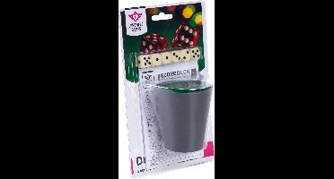 Dobbelset compleet – Pokerbeker met 5 Dobbelstenen (16 mm) & Scoreblok – Klassiek Dobbelspel – Familiespel & Reisspel – Longfield Games