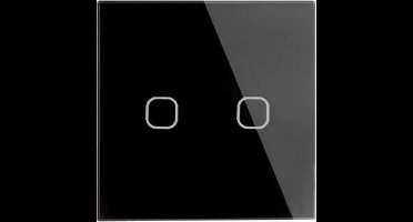 Wand schakelaar Touch  1x zwart  86mm  1 gehard glas paneel muur Switch lichte aanraking-wegschakelaar AC 90-250 v 400W 2A 1x schakelaar 2 weg