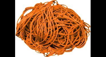 1 kg - Elastiek - oranje - diameter 50mm - breedte 1,5mm - in zak - ca 2500 stuks