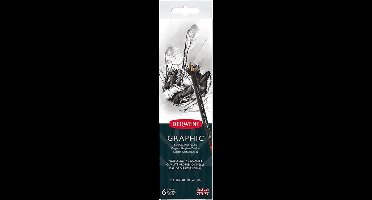 Derwent Graphic potloden tin- set van 6 potloden met puntenslijper