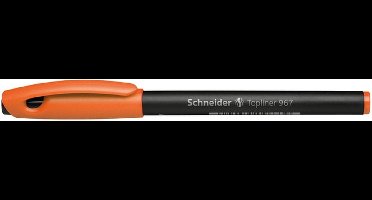 fineliner Schneider Topliner 967 0,4mm oranje doos met 10 stuks