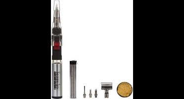 Velleman draagbare gassoldeerboutset, instelbare vlam en temperatuur, kan worden gebruikt als gasbrander en heteluchtblazer