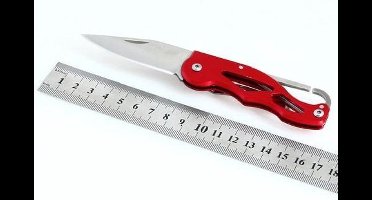 16CM outdoor survival mes - rood / zilver