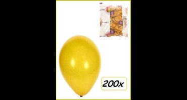 Ballonnen helium 200x goud - Ballon helium lucht festival verjaardag feest gala huwelijk trouwen gouden