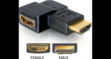 Delock - Adapter HDMI St zu Bu 90Grad gewinkelt-rechts