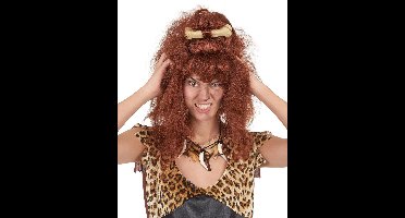 Vegaoo - Bruine holbewoner pruik voor dames F - Overige - One Size
