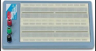 Velleman High-quality breadboard, soldeervrij, 1680 contacten, compatibel met Arduino, ABS, grijs