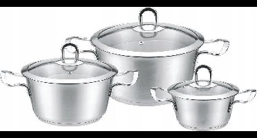 Kinghoff 4474 - Pannenset - 6 delig - RVS