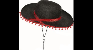 Vegaoo - Spaanse hoed in zwart en rood