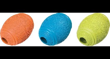 Flamingo Rubber American Football - Hondenspeelgoed - 15 cm - Blauw