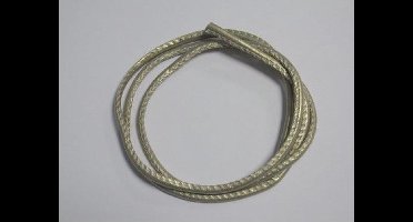 Koord imitatieleer zilver 4 Millimeter 1 meter 1 Stuks