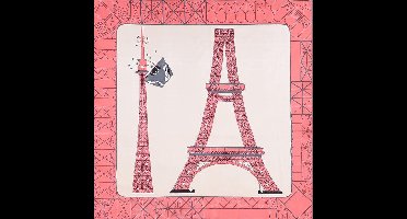 FS Zijde Blend Sjaal –  Dames Sjaal 70cm - La tour Eiffel pink