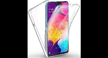 Hoesje geschikt voor Samsung Galaxy A30s - 360 Graden Case 2 in 1 Hoes Transparant + Ingebouwde Siliconen TPU Cover Screenprotector