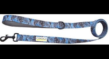 Croci Hondenriem Jackson Tweezijdig Blauw / Grijs 150X1,9 CM