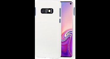 white Label Liquid Silicone Back Cover Samsung Galaxy S10e Wit
