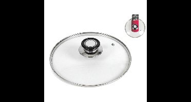Gerimport Universele glazen pannendeksel - voor pannen met Dia 24 cm - Kookpannen accessoires - met stoomgaatje